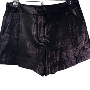 A|X Armani Exchange Black Shimmer Pleated Shorts SZ 6